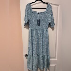 Michelle McDowell NWT size Medium Blue Floral Midi Dress